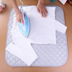 img 1 attached to 🔥 Утюжок-плед, магнитное одеяло: термостойкое покрывало для стиральной машины-сушилки, чехол для гладильной доски - серый (33 1/2" x 19")