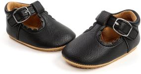 img 1 attached to FEAMODAL Baby Girl Mary Jane Dress Shoes - Soft Sole First Walker Crib Shoes