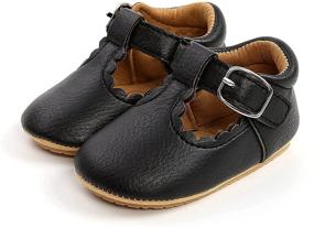 img 2 attached to FEAMODAL Baby Girl Mary Jane Dress Shoes - Soft Sole First Walker Crib Shoes