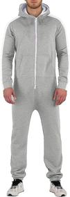 img 3 attached to 🔵 COOFANDY Men's Hooded Jumpsuits Onesie Tracksuit Full Zip Overalls: Stylish and Functional S-XXL