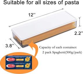 img 3 attached to 🍝 Set of 3 Spaghetti Storage Containers - HKRILL Pasta Storage Containers with Lids - BPA Free Plastic - With Measuring Hole - Ideal for Home Kitchen Pantry Organization & Storage (53 oz)