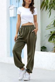 img 2 attached to Ru Sweet Women's High Waisted Jogger Sweatpants with Pockets - Active Wear for Gym, Sports, and Lounge