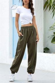 img 1 attached to Ru Sweet Women's High Waisted Jogger Sweatpants with Pockets - Active Wear for Gym, Sports, and Lounge