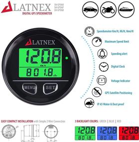 img 2 attached to 🌊 Waterproof LATNEX GPS Speedometer Odometer with Green/Red/Blue Digital Display Backlight – Universal for ATV, UTV, Marine Boats, Motorcycles, Automobiles, Motor Vehicles, Bikes, and Golf Carts (Red)