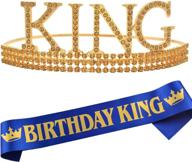 🎉 birthday king crown and sash for men - king birthday party decor логотип