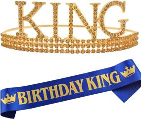 img 4 attached to 🎉 Birthday King Crown and Sash for Men - King Birthday Party Decor