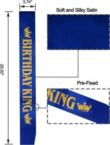 img 3 attached to 🎉 Birthday King Crown and Sash for Men - King Birthday Party Decor