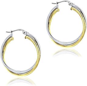 img 3 attached to 💎 Sterling Intertwining Square Tube Polished Earrings: Exquisite Girls' Jewelry