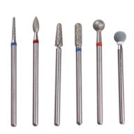 💅 mzcmsl russian cuticle drill bit set: 6pcs cuticle remover bits with case - needle, ball, flame, cylinder, tapered! includes diamond nail bit & stone bit logo