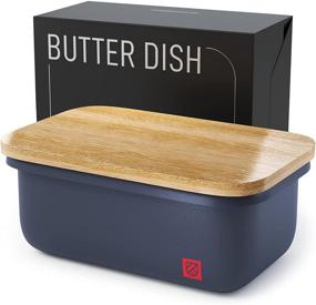 img 4 attached to 🍽️ Bamboo Lid Butter Dish: Classy and Convenient Countertop Storage