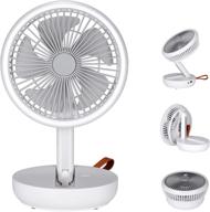 🌬️ portable folding aroma diffuser fan - usb rechargeable battery powered, quiet and versatile desk fan for indoor outdoor travel, home and office use - detachable and washable design, white логотип