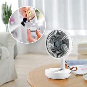 img 2 attached to 🌬️ Portable Folding Aroma Diffuser Fan - USB Rechargeable Battery Powered, Quiet and Versatile Desk Fan for Indoor Outdoor Travel, Home and Office Use - Detachable and Washable Design, White