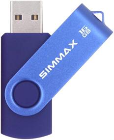 img 1 attached to 💾 USB-флеш-накопители SIMMAX 2 шт. 16 ГБ память ударопрочные накопители с поворотным дизайном, перевернутые диски - Комбинированные голубой и зеленый