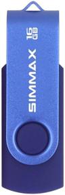 img 3 attached to 💾 USB-флеш-накопители SIMMAX 2 шт. 16 ГБ память ударопрочные накопители с поворотным дизайном, перевернутые диски - Комбинированные голубой и зеленый