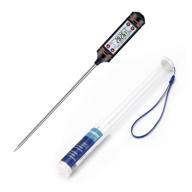 🔥 black kitchen meat thermometer - instant read food cooking thermometer for grilling, bbq, smoker, milk - long probe electronic test gauge - digital cooking thermometer - kitchen tools logo