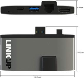 img 2 attached to 💻 LINKUP 6-in-1 Docking Station with 4K HDMI, SD/Micro SD Card Slots, and USB-A/C Ports for Surface Pro 7