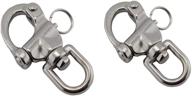 nrc&xrc swivel eye snap shackle: ultimate quick release bail rigging solution for sailing boat marine stainless steel clip – pair logo