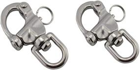 img 4 attached to NRC&XRC Swivel Eye Snap Shackle: Ultimate Quick Release Bail Rigging Solution for Sailing Boat Marine Stainless Steel Clip – Pair