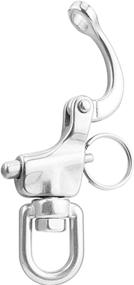 img 1 attached to NRC&XRC Swivel Eye Snap Shackle: Ultimate Quick Release Bail Rigging Solution for Sailing Boat Marine Stainless Steel Clip – Pair