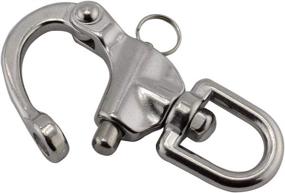 img 2 attached to NRC&XRC Swivel Eye Snap Shackle: Ultimate Quick Release Bail Rigging Solution for Sailing Boat Marine Stainless Steel Clip – Pair