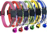 🐱 6 pack of mdenovo reflective cat collars with bell breakaway - ideal nylon strip pet collars for cats and small dogs logo