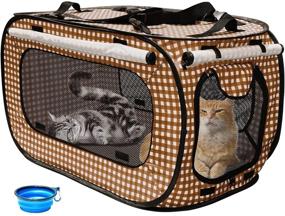 img 4 attached to 🐱 Rolscaler Portable Cat Cage Kennels: Convenient Outdoor Travel Solution for Medium Large Cats