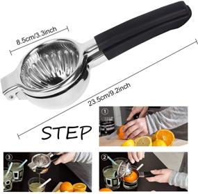 img 2 attached to Premium Manual Fruit Juicer - Large Lemon Squeezer Press for Citrus Fruits - Oranges, Lemons, Limes, Pomegranates, Grapes, Watermelons - Hand Juice Juicers Squeezer for Home Use