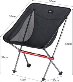 img 2 attached to 🪑 Compact Ultralight Folding Camping Chair by Naturehike - Portable Backpacking Chairs, Collapsible & Packable Lightweight Chair in Bag for Outdoor, Camping, Picnic, Hiking (Black)