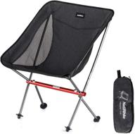 🪑 compact ultralight folding camping chair by naturehike - portable backpacking chairs, collapsible & packable lightweight chair in bag for outdoor, camping, picnic, hiking (black) логотип