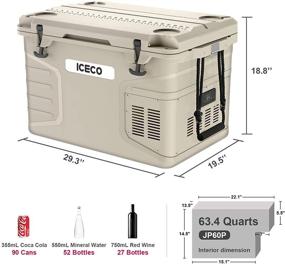 img 2 attached to 🧊 Iceco JP60 Pro: 3-in-1 Portable Fridge Freezer Cooler for Car & Home, 60L | SECOP Powered | Rotomolded Construction | DC 12/24V & AC 110/240V | Camping, Travel, RV