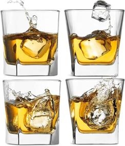 img 3 attached to 10 oz Rocks Barware Set Of 4 Whiskey Glasses - Home Essentials & Beyond. Perfect for Whiskey, Scotch, Bourbon, Liquor, and Cocktails. Dishwasher Safe