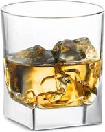 10 oz rocks barware set of 4 whiskey glasses - home essentials & beyond. perfect for whiskey, scotch, bourbon, liquor, and cocktails. dishwasher safe logo