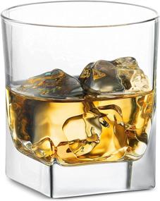 img 4 attached to 10 oz Rocks Barware Set Of 4 Whiskey Glasses - Home Essentials & Beyond. Perfect for Whiskey, Scotch, Bourbon, Liquor, and Cocktails. Dishwasher Safe