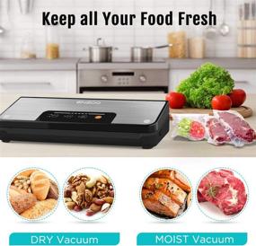 img 2 attached to 🧺 ENZOO Automatic Vacuum Sealer Machine for Food Preservation - 80Kpa, Built-in Cutter, Starter Kit, LED Indicator Lights, Easy to Clean - Dry & Moist Food Modes (Silver)