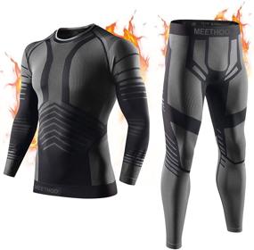img 4 attached to MeetHoo Thermal Underwear Compression Weather Sports & Fitness
