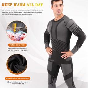 img 2 attached to MeetHoo Thermal Underwear Compression Weather Sports & Fitness
