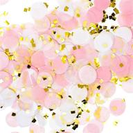 🎉 vibrant 1-inch round tissue paper party confetti - 50g premium mix of pink, white, and gold mylar flakes logo