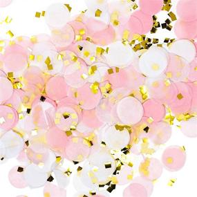 img 4 attached to 🎉 Vibrant 1-inch Round Tissue Paper Party Confetti - 50g Premium Mix of Pink, White, and Gold Mylar Flakes
