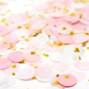 img 3 attached to 🎉 Vibrant 1-inch Round Tissue Paper Party Confetti - 50g Premium Mix of Pink, White, and Gold Mylar Flakes