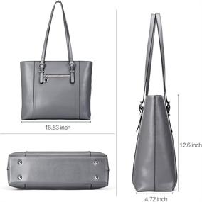 img 2 attached to 👜 BOSTANTEN Women's Leather Laptop Tote Handbags: Elegant 15.6 inch Computer Shoulder Bags