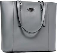 👜 bostanten women's leather laptop tote handbags: elegant 15.6 inch computer shoulder bags logo