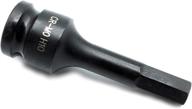 🔧 temo h-10 3 inch long hex hexagon black impact bit socket: high-quality 1/2 inch square drive auto repair tool logo
