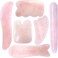 💎улучшите свое благополучие с набором domika multi-shape handmade rose quartz gua sha - массажный инструмент из 6 штук для скрапинга, палочки-волшебной палочки и каменной терапии. логотип