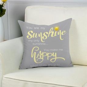 img 3 attached to You Are My Sunshine &amp; You Make Me Happy - Inspirational Quote Decorative Pillow Case