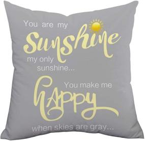 img 4 attached to You Are My Sunshine &amp; You Make Me Happy - Inspirational Quote Decorative Pillow Case