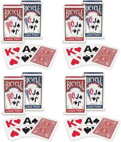 img 2 attached to 🃏 Enhance Your Card Games with Bicycle Large Print Playing Cards (4-Pack)