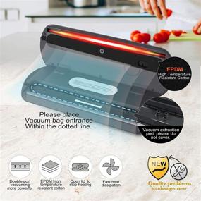 img 1 attached to 🍲 KitchenBoss Vacuum Food Sealer Saver Machine: Ultimate Solution for Dry and Moist Foods Storage Preservation, with Automatic Vacuum Sealing & 20 Pcs Food Vacuum Bags (Silver)