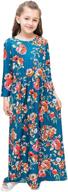 👗 stylish kymidy sleeve floral casual pockets girls' clothing dresses - perfect for comfort and trendy looks logo