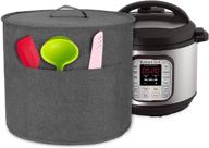 🔒 protective cloth dust cover for 8 quart instant pot with pockets - gray, large size logo