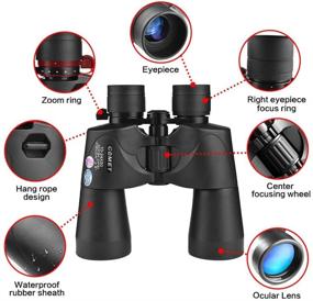 img 2 attached to 🔭 High-Definition Waterproof Zoom Binoculars: 10-24x50 Power Adjustable for Bird Watching, Hunting, Travel, Concerts - Durable BAK4 Prism FMC Lens